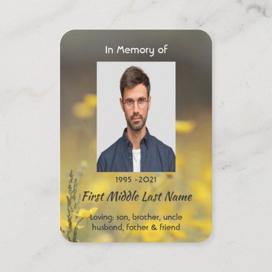 追悼写真　フクロウ　鳥 名刺 (裏面)