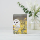 追悼写真 フクロウ 鳥 名刺 (スタンド正面)