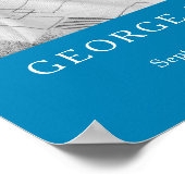 追悼写真 航空葬 カスタム 青 ポスター (角)