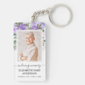 追悼写真Loving Memoryパープルフローラ キーホルダー (裏面)