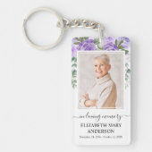 追悼写真Loving Memoryパープルフローラ キーホルダー (正面)