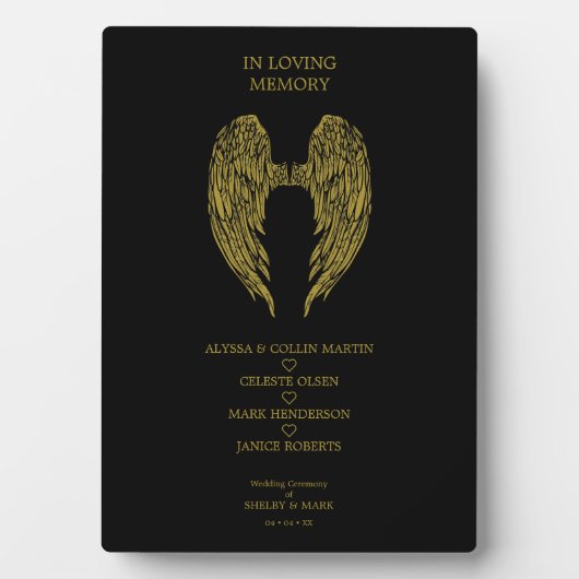 追悼天使の翼親愛を渡した遠くに フォトプラーク (正面)