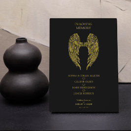 追悼天使の翼親愛を渡した遠くに フォトプラーク