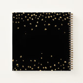 追悼帳簿 葬儀 黒 金色のハート ノートブック (裏面)