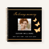 追悼帳 黒金写真 ノートブック (正面)