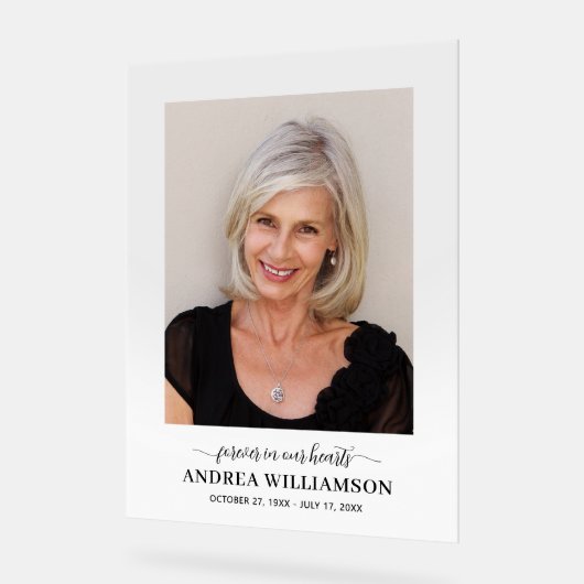 追悼式お祝いの写真 アクリルサイン (傾斜)