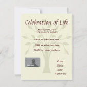 追悼式お祝い 招待状 (正面)