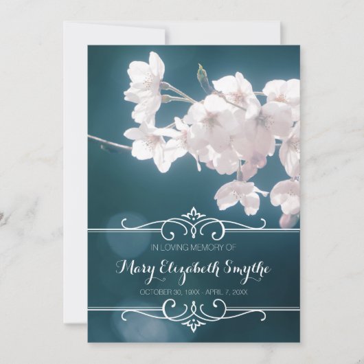 追悼式さくらんぼ花桜花 招待状 (正面)