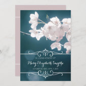 追悼式さくらんぼ花桜花 招待状 (正面/裏面)