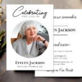 追悼式のお知らせ、記念式の写真 招待状