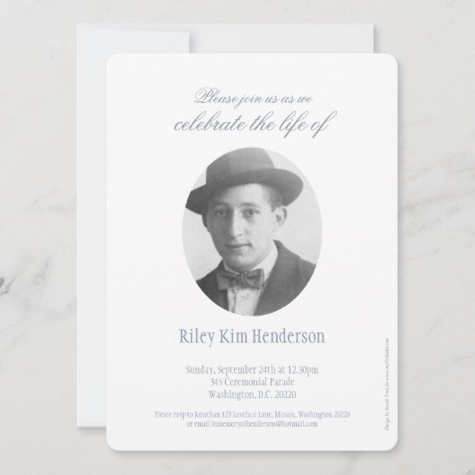 追悼式の写真葬儀招待状 招待状 (正面)