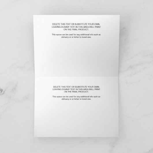 追悼式の案内 カード (内部)