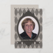 追悼式の発表 招待状 (正面/裏面)