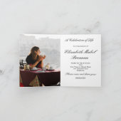 追悼式の葬儀シンプル白い重ね写真 招待状 (内部)