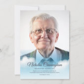 追悼式の雲が天国モダン写真 サンキューカード (正面)