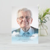 追悼式の雲が天国モダン写真 サンキューカード (スタンド正面)