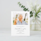 追悼式エレガントシンプルシックモダン写真 ポストカード (スタンド正面)