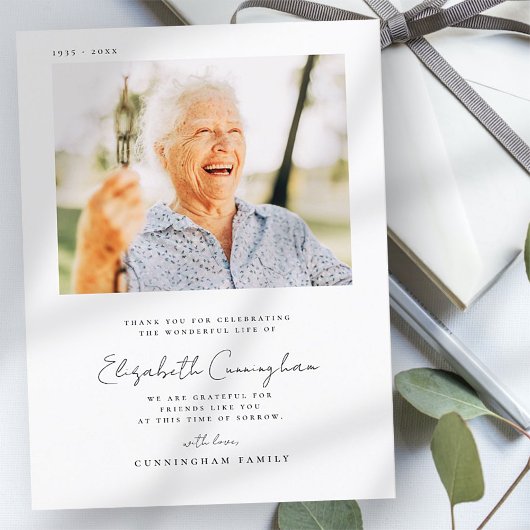 追悼式エレガントシンプルシックモダン写真 ポストカード