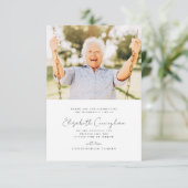 追悼式エレガントモダンシンプルシック写真 サンキューカード (スタンド正面)