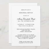追悼式エレガント白黒 招待状 (正面/裏面)