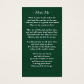 追悼式エレガント祈りの言葉カードユーカリ (裏面)