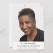 追悼式カスタム写真死別悔やみや弔慰 サンキューカード (正面)