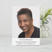 追悼式カスタム写真死別悔やみや弔慰 サンキューカード (スタンド正面)