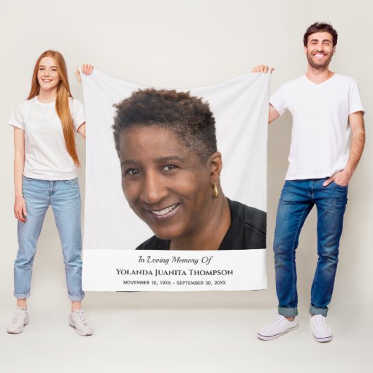 追悼式カスタム写真死別悔やみや弔慰 フリースブランケット (インサイチュ)