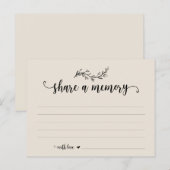 追悼式カード、クリームテーマ、思い出をシェアする ポストカード (正面/裏面)
