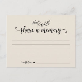 追悼式カード、クリームテーマ、思い出をシェアする ポストカード