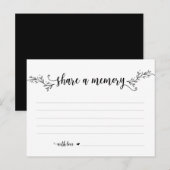 追悼式カード, 黒フォント, 思い出をシェアするカード ポストカード (正面/裏面)