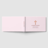 追悼式ギリシャ正統ピンクローズ金ゴールド ゲストブック (全面)