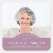 追悼式クラシックの鳥類写真 スクエアシール (正面)