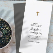 追悼式シンプルとクロスモダンス サンキューカード