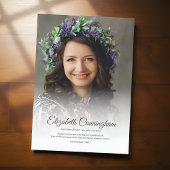 追悼式シンプルのモダンクラシック写真 サンキューカード