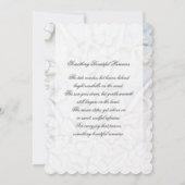 追悼式ソフトホワイトフローラフォトカード 招待状 (裏面)