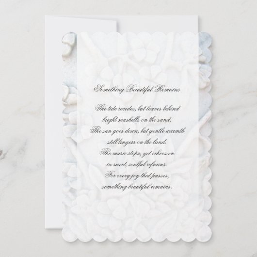 追悼式ソフトホワイトフローラフォトカード 招待状 (裏面)