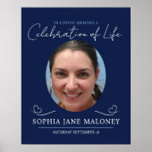 追悼式ハート楕円形の写真海軍 ポスター (正面)