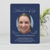 追悼式ハート楕円形の写真海軍 招待状 (スタンド正面)