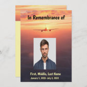 追悼式パイロット飛行機日飛んでいる没 招待状 (正面/裏面)