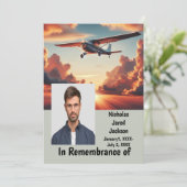 追悼式パイロット飛行機日飛んでいる没 招待状 (スタンド正面)