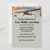 追悼式パイロット飛行機日飛んでいる没 招待状 (裏面)