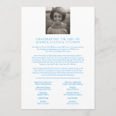 追悼式パープルバラ葬儀プログラム プログラム (裏面)