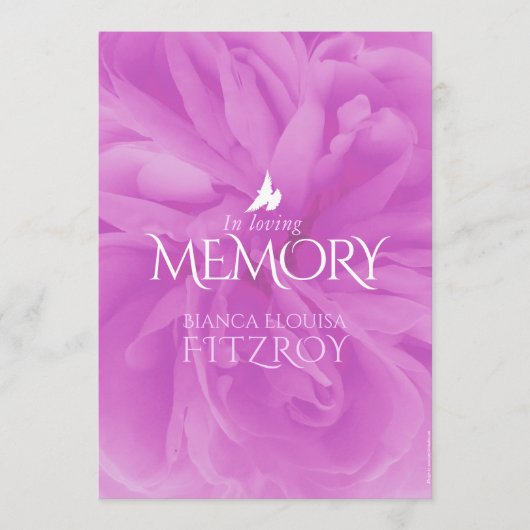 追悼式パープルバラ葬儀プログラム プログラム (正面)