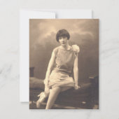 追悼式パープルバラ葬儀招待状 招待状 (裏面)