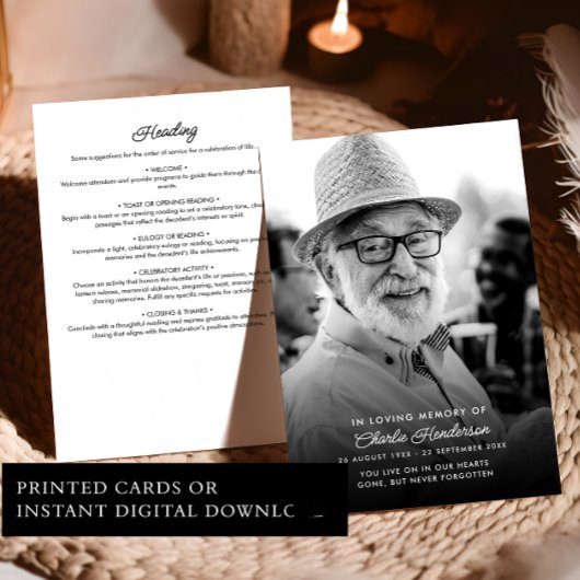 追悼式プログラムを愛して 招待状