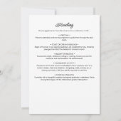 追悼式プログラムを愛して 招待状 (裏面)