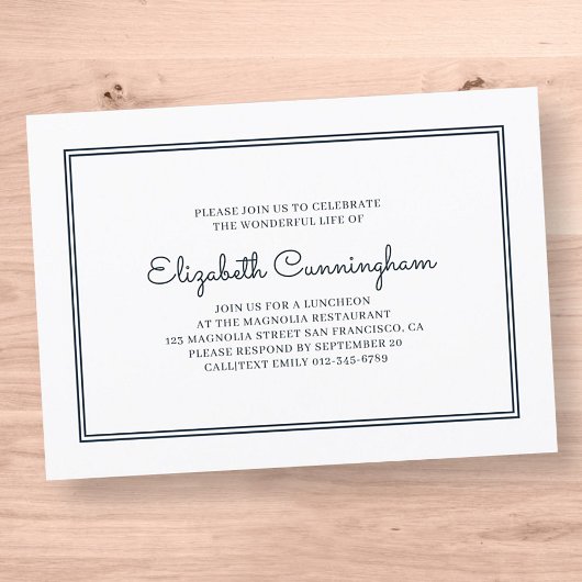 追悼式モダンとシンプルエレガント 招待状