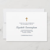 追悼式モダンとシンプル十字架 サンキューカード (正面)