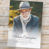 追悼式モダンのクラシックシンプル写真 サンキューカード